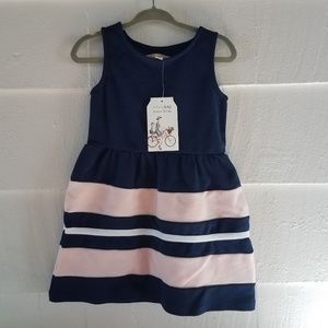 Navy Blue Striped Dress
